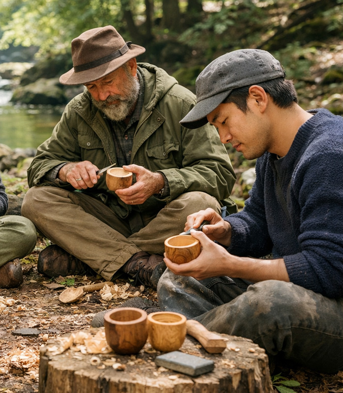 wooden cup Carving course Cornwall 