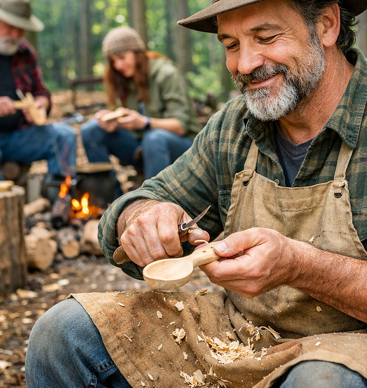 Beginner wood carving workshop in Cornwall